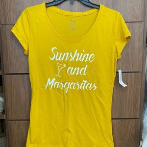 Sunshine and Margaritas yellow tee
